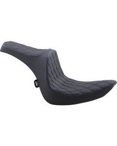 Drag Black Predator III 2-Up Double Diamond Vinyl Seat Harley Softail 06-17