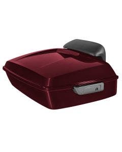 Hogworkz Billiard Burgundy Chopped Tour Pack Slim Backrest Chrome Hardware for Harley FLH '97-'24