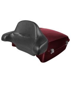 Hogworkz Billiard Burgundy Chopped Tour Pack Full Backrest Chrome Hardware for Harley FLH '97-'24