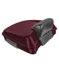Hogworkz Billiard Burgundy Chopped Tour Pack w/ Slim Backrest Black Hardware for Harley FLH '97-'24