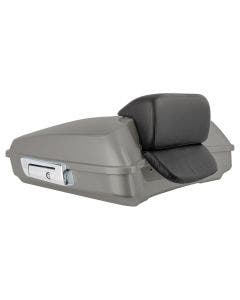 Hogworkz Billiard Gray Razor Tour Pack Slim Backrest Chrome Hardware for Harley FLH '97-'24