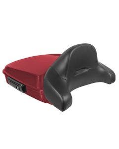Hogworkz Billiard Red Chopped Tour Pack Full Backrest Black Hardware for Harley FLH '97-'24