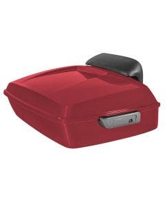Hogworkz Billiard Red Chopped Tour Pack Slim Backrest Chrome Hardware for Harley FLH '97-'24