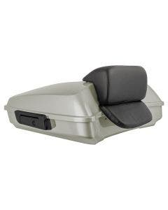 Hogworkz Birch White Razor Tour Pack Slim Backrest Black Hardware for Harley® FLH '97-'24