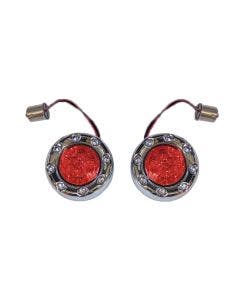 Custom Dynamics PRObeam Chrome Bullet Ringz 1156 Rear LED Turn Signals Red Lens