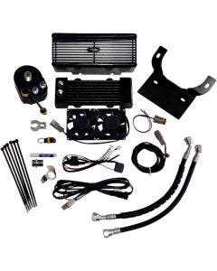 UltraCool RF-1F Flat Black Oil Cooler Kit 99-08 Harley-Davidson Touring Bagger