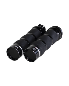 Khrome Werks Black Air Cushion Tracer Handlebar Hand Grips Harley Cable Throttle