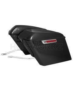 Hogworkz Stretched Saddlebag Conversion Kit w/ Chrome Brackets Harley Softail 18-Up 