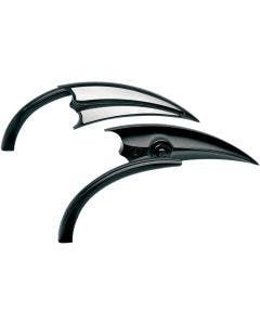 Arlen Ness Micro Black Scoop Left & Right Side Mirror Set Harley Metric Pair