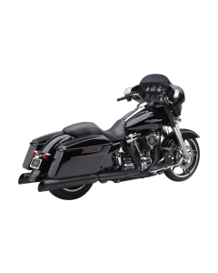 Cobra Black Gen2 Neighbor Haters 4.5" Upper Cut Slip On Mufflers Harley FL 17-22