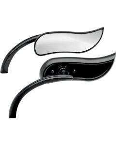 Arlen Ness Micro Black Upswept Left & Right Side Handlebar Mirrors Harley & Metric Pair