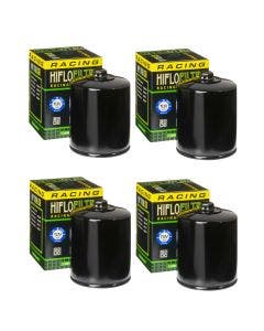 HiFloFiltro HF170BRC Set of 4 Black High Performance Oil Filters Harley Big Twin