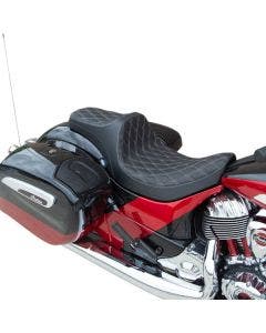 Drag Predator III 2-Up Seat Double Diamond Silver Stitch Indian Touring 14-Up