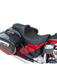 Drag Predator III 2-Up Seat Double Diamond Black Stitch Indian Touring 14-Up