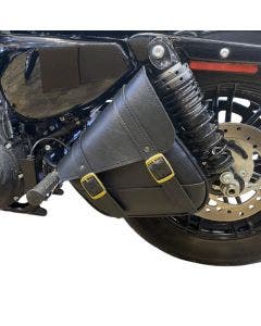 Willie & Max Black Swing Arm Bag Synthetic Leather Dual Shock Swingarm Fit 