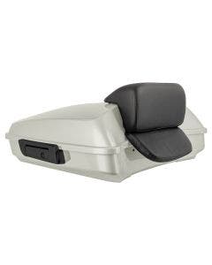 Hogworkz Bonneville Salt Pearl Razor Tour Pack Slim Backrest Black Hardware for Harley® FLH '97-'24