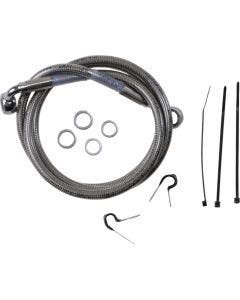 Drag Specialties Front Stainless Steel Brake Line for Harley 99-07 FXST - Stock Length