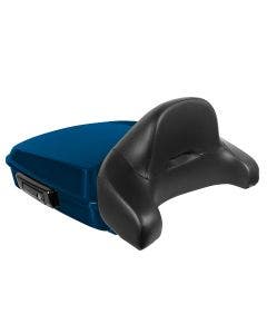Hogworkz Bright Billiard Blue Chopped Tour Pack Full Backrest Black Hardware for Harley FLH '97-'24 (2023)