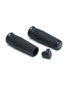 Kuryakyn 5927 Satin Black Universal Hex Grips 1" Diameter w/ Open Ends Harley