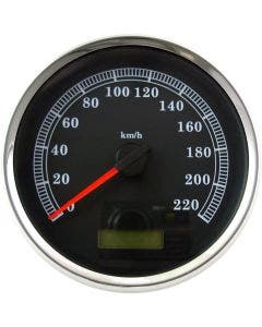 Drag Specialties Black Face 5" Programmable Electronic Metric Speedometer