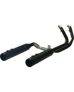 Khrome Werks Black 2 Step Crossover Headers 4.5" Race Slip on Harley FL 09-16