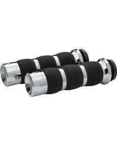Khrome Werks Avon Air Cushion Klassic Chrome Hand Grips for Harley Cable Throttle