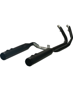 Khrome Werks Black Dominator Header Exhaust 4.5&quot; Muffler Race Tip M8 Harley