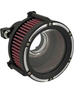 Trask TM-1022-RC Assault Charge Stage 1 High-Flow Air Cleaner Black Cut Harley XL 91-22