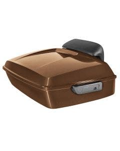 Hogworkz Canyon Brown Chopped Tour Pack Slim Backrest Chrome Hardware for Harley FLH '97-'24