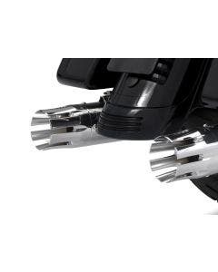Rinehart Moto Series Slip-Ons 4" Slip On Muffler Black / Chrome Castle End Caps