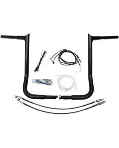 FBI Fat Baggers Black 16" EZ Install Pointed Handlebar Package Harley FLH 14-20