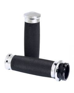Avon Grips Chrome Contour Custom Grips for Harley Cable Throttle 80-21