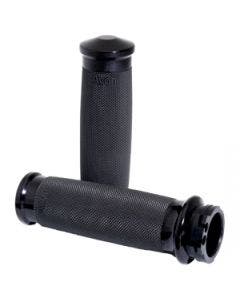Avon Grips Black Anodized Contour Custom Grips for Harley Cable Throttle 80-21