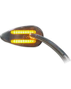 Custom Dynamics Chrome LED Plug & Play Run & Turn Signal Motorcycle Mirrors