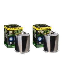 HiFloFiltro HF171CRC Chrome High Performance Oil Filter Pair 99-20 Harley Models