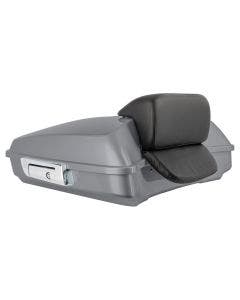 Hogworkz Charcoal Satin Razor Tour Pack Slim Backrest Chrome Hardware for Harley FLH '97-'24