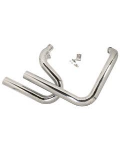 V-Factor 90053 Chrome Top Fueler 2-1/4" Drag Header Pipes 86-06 Harley Softail