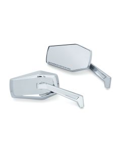 Kuryakyn 5918 Chrome Hex Right/Left Mirrors Multi-Fit Direct Harley Repalcement
