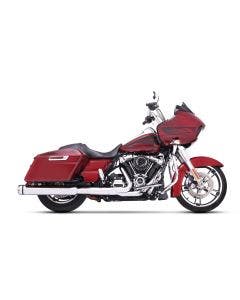 Rinehart 500-0110C MotoPro 45 Chrome 4.5" Slip Ons w/ CHR Tips Harley FLH 17-Up