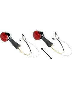 Custom Dynamics ProBEAM Rear Red Ring Bullet Turn Signal LEDs Chrome Scout 15-20