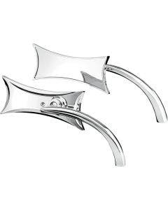 Arlen Ness Micro Chrome Four Point Left & Right Side Mirror Set Harley Metric Pair
