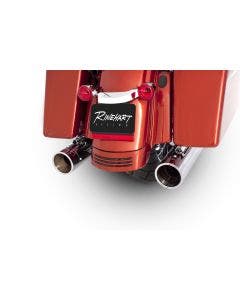 Rinehart 4" DBX40 Slip-On Mufflers Chrome & Chrome Tip Harley FLH/T Touring 95-16