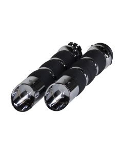 Khrome Werks Avon Chrome Air Cushion Edge Handlebar Hand Grips Harley Cable Throttle