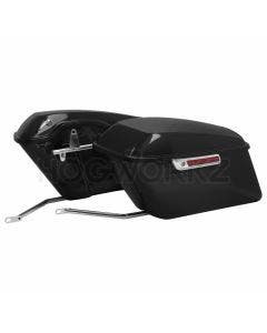 Hogworkz Standard Saddlebag Conversion Kit w/ Chrome Brackets Harley Softail 18-Up 