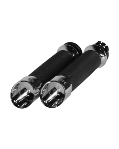 Khrome Werks Avon Chrome Contour Edge Handlebar Hand Grips Harley Cable Throttle
