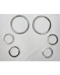 Chrome Speedometer & Gauge Bezel Covers Bezels Harley Dresser FLHX FLHT FLH