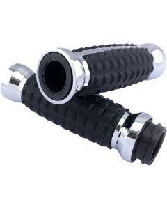 Drag Chrome Grenade Aluminum Soft Rubber 1" Hand Grips Harley Touring TBW 