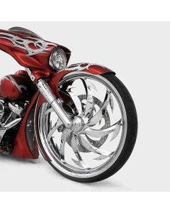 HHI Hawg Halters Bomber Chrome 49mm Dual Disc NON ABS Lower Fork Legs Harley 14-up 