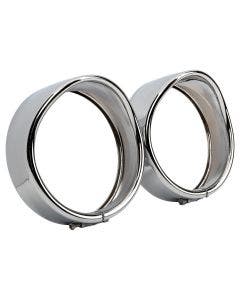 Hogworkz 4.5" Auxiliary Light / Passing Lamp Visor Trim Rings for Harley Chrome
