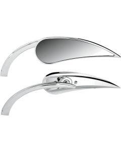 Arlen Ness Micro Chrome RAD II Teardrop Left & Right Side Set Mirror Harley or Metric Pair